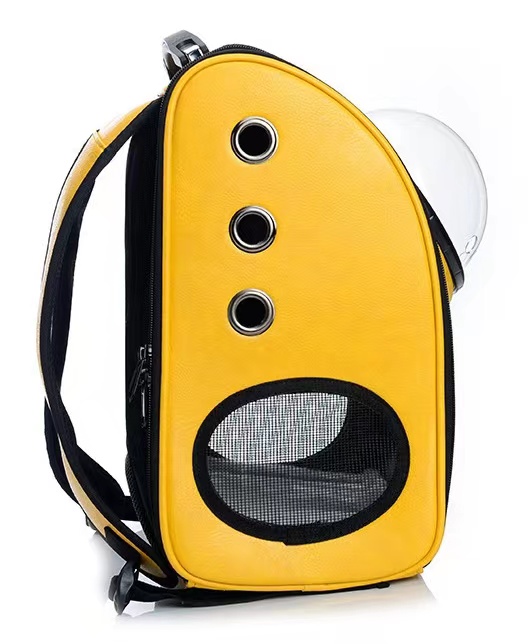 Portable Pet Travel Carrier PU Backpack with Breathable Holes