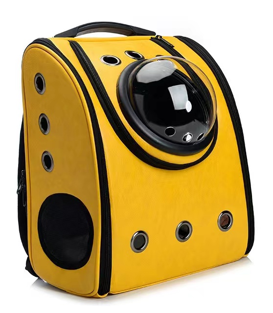 Portable Pet Travel Carrier PU Backpack with Breathable Holes